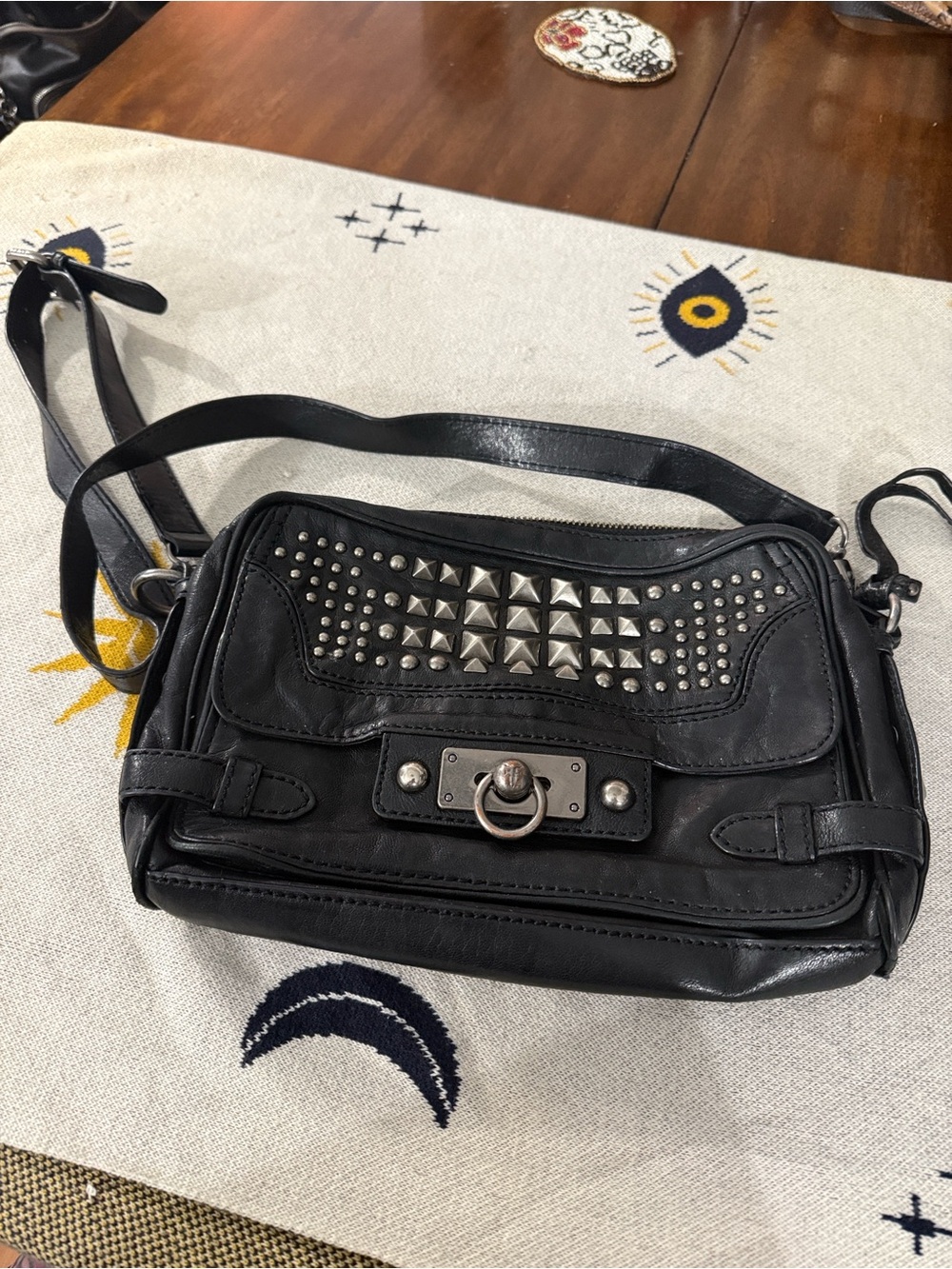 Frye Black Studded Cameron Crossbody Bag